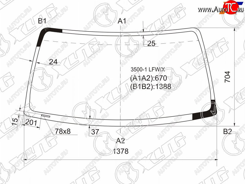 4 079 р. Стекло лобовое Toyota Hilux Pick Up 97-04  4Runner 95-02  Hilux Surf 95-02 XYG 3500-1 LFW/X  с доставкой в г. Тамбов