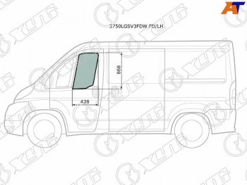 2 699 р. Стекло боковое опускное (Спереди Слева Цвет зеленый) Peugeot Boxer 06-  Citroen Jumper 06-  Fiat XYG 3750LGSV3FDW FD/LH  с доставкой в г. Тамбов. Увеличить фотографию 1