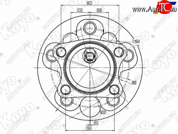 9 549 р. Ступичный узел задн. TOYOTA AURIS 06-COROLLA 06-13 KOYO 3DACF027F-11FS  с доставкой в г. Тамбов