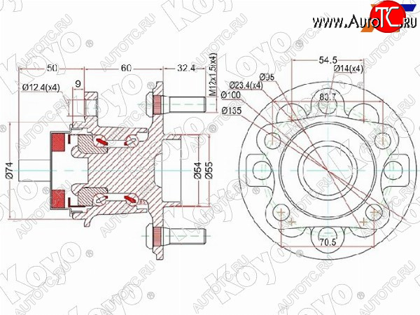9 549 р. Ступичный узел задн. TOYOTA VITZ KSP90,NCP9#,SCP90RACTIS NCP10#,SCP100BELTA #SP92 05- (с ABS) KOYO 3DACF026F-24HS  с доставкой в г. Тамбов