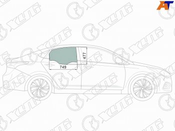2 689 р. Стекло боковое опускное (Сзади Справа Цвет зеленый Крепления) Hyundai Solaris 17-20  Accent 17-2 XYG 4168RGNS4RD RD/RH  с доставкой в г. Тамбов. Увеличить фотографию 1