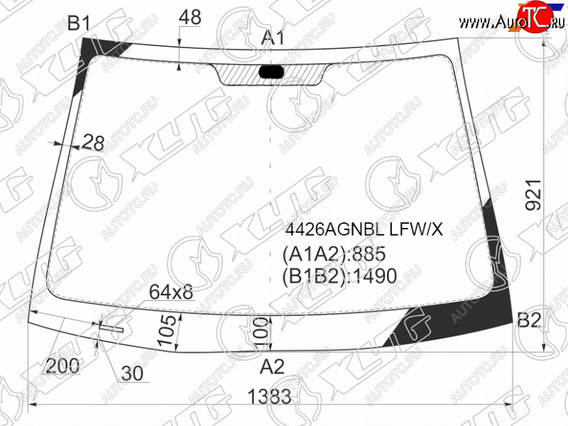 5 849 р. Стекло лобовое Kia Rio 05-09 XYG 4426AGNBL LFW/X  с доставкой в г. Тамбов