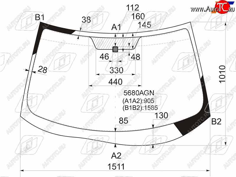 5 999 р. Стекло лобовое Mitsubishi Outlander 05-12  Citroen C-Crosser 07-12  Peugeot 4007 07-14 FUYAO 5680AGN  с доставкой в г. Тамбов