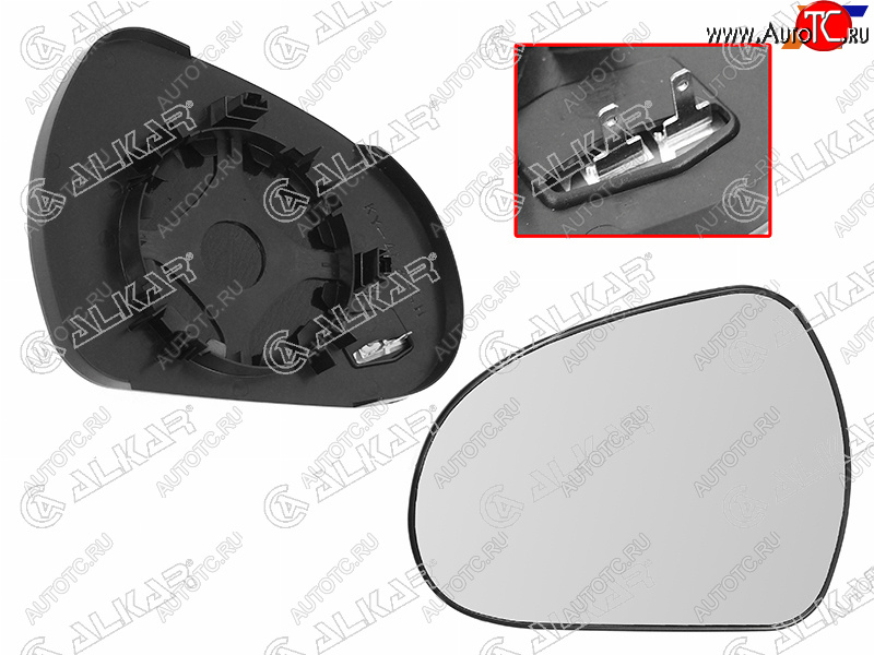 779 р. Левое полотно зеркала (асферическое, с обогревом) ALKAR Peugeot 308 T7 универсал дорестайлинг (2007-2011)  с доставкой в г. Тамбов