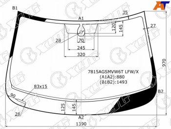 Стекло лобовое (Датчик дождя Круглый датчик дождя) XYG Volkswagen (Волксваген) Polo (Поло)  Mk6 (2020-2022) Mk6 лифтбек