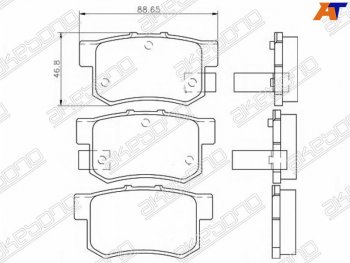 Задние колодки тормозные AKEBONO Honda Stream 1 RN1,RN3  дорестайлинг (2000-2004)