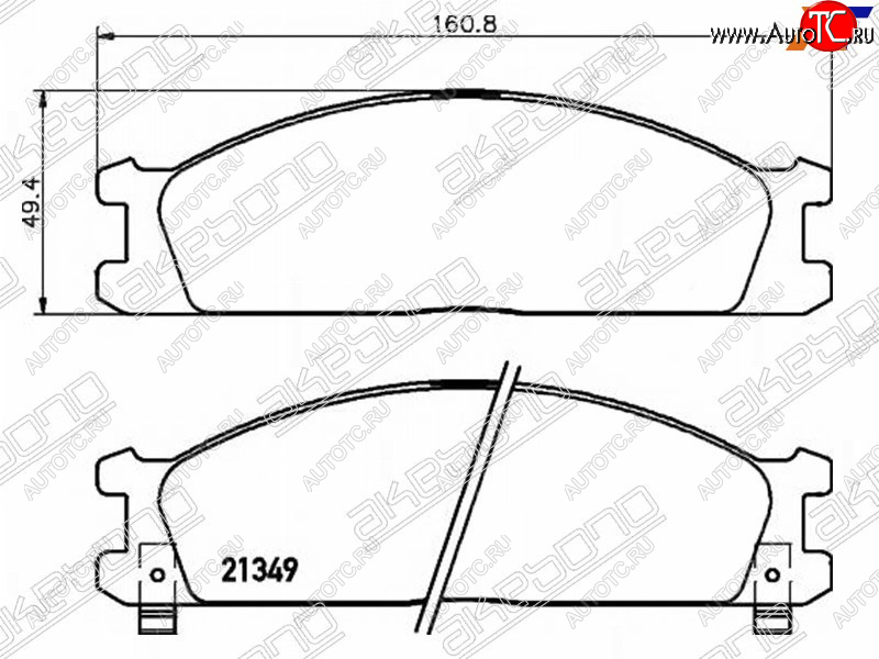 2 369 р. Колодки тормозные AKEBONO (передние) Nissan Pathfinder R50 дорестайлинг (1995-1999)  с доставкой в г. Тамбов