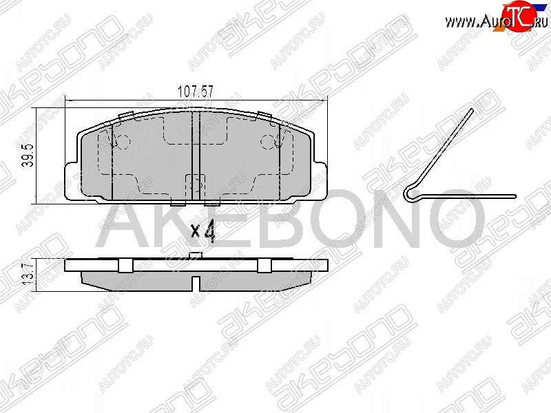 1 959 р. Задние тормозные колодки AKEBONO Mazda 323/Familia седан BJ дорестайлинг (1998-2000)  с доставкой в г. Тамбов