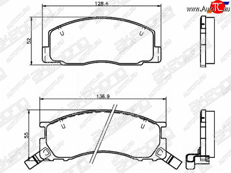 2 669 р. Колодки тормозные AKEBONO (передние) Toyota Estima XR10,XR20 (1990-1999)  с доставкой в г. Тамбов