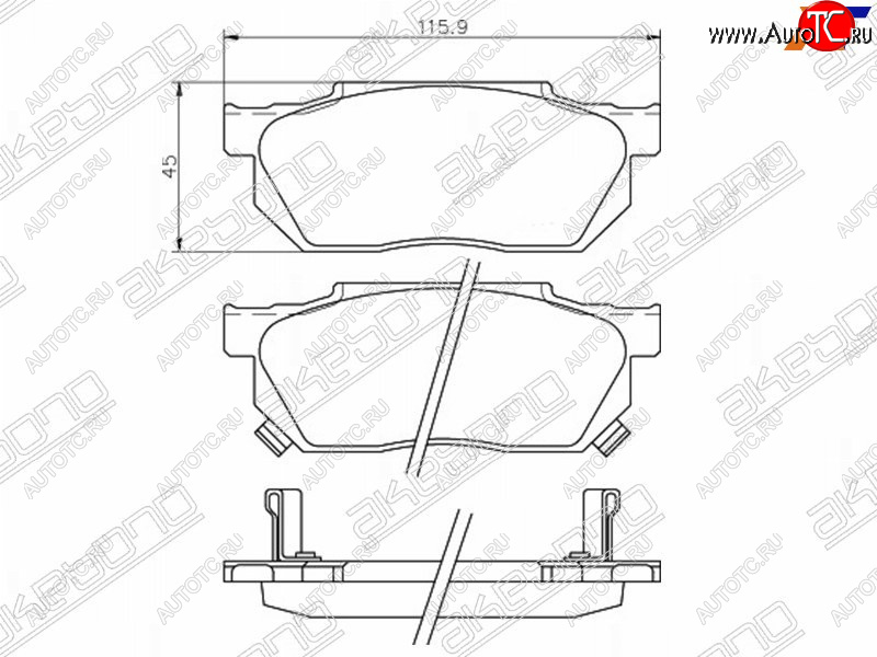 2 499 р. Колодки тормозные AKEBONO (передние) Honda Fit 1 GD дорестайлинг (2001-2004)  с доставкой в г. Тамбов