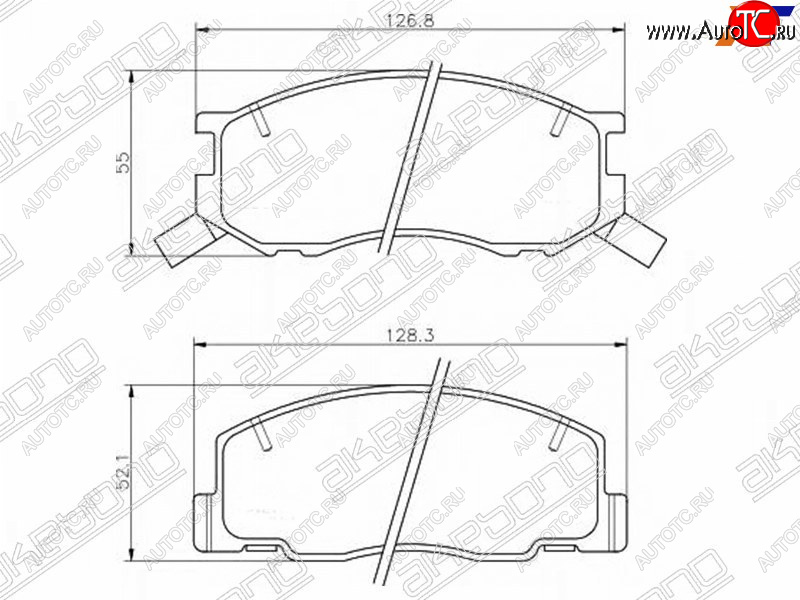 2 299 р. Колодки тормозные AKEBONO (передние) Toyota LiteAce Noah (1996-2001)  с доставкой в г. Тамбов