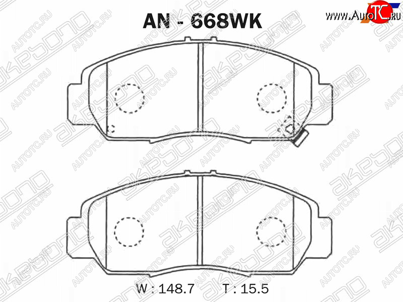 2 699 р. Колодки тормозные AKEBONO (передние)  Honda Accord  CU (2008-2013) седан дорестайлинг, седан рестайлинг  с доставкой в г. Тамбов