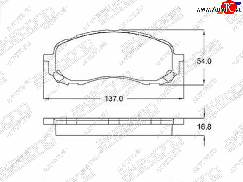 2 599 р. Колодки тормозные AKEBONO (передние) Subaru Forester SH (2008-2013)  с доставкой в г. Тамбов