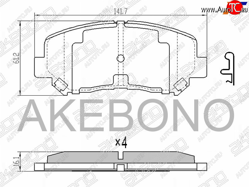 3 599 р. Колодки тормозные AKEBONO (передние) Mazda CX-5 KE дорестайлинг (2011-2014)  с доставкой в г. Тамбов