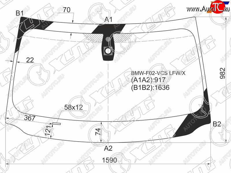 8 449 р. Стекло лобовое (Датчик дождя) XYG  BMW 7 серия  F01-F04 (2008-2015) седан  с доставкой в г. Тамбов