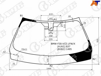 Стекло лобовое (Датчик дождя 4D SED5D WGN) XYG BMW (БМВ) 3 серия ( F30,  F31) (2012-2018) F30, F31 седан дорестайлинг, универсал дорестайлинг, седан рестайлинг