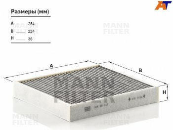 Фильтр салона угольный MANN Audi A1 (8X1 хэтчбэк 3 дв.,  8XA хэтчбэк 5 дв.,  GB хэтчбэк 5 дв.), Skoda Fabia (Mk2,  Mk3), Volkswagen Polo (5,  Mk5,  Mk6)