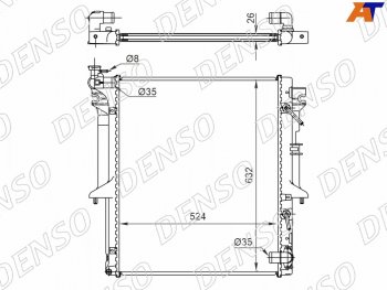 Радиатор охлаждающей жидкости DENSO SAT Mitsubishi (Митсубиси) L200 (л)  3 K74T (2005-2006) 3 K74T рестайлинг