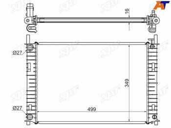 7 699 р. Радиатор SAT  Ford Fiesta  5 (2001-2005), Ford Fusion  1 (2002-2012), Mazda 2/Demio  DY (2002-2007)  с доставкой в г. Тамбов. Увеличить фотографию 1