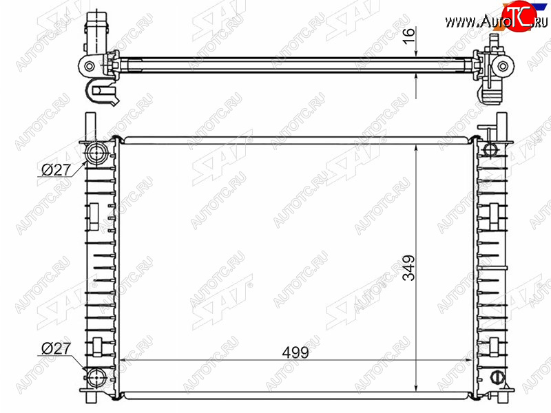 7 699 р. Радиатор SAT  Ford Fiesta  5 (2001-2005), Ford Fusion  1 (2002-2012), Mazda 2/Demio  DY (2002-2007)  с доставкой в г. Тамбов