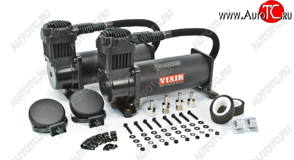 43 999 р. Комплект из 2-х компрессоров VIAIR 444C, черный матовый Viair 44442  с доставкой в г. Тамбов