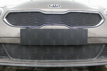 3 099 р. Защитная сетка в бампер (низ, ячейка 3х7 мм) Alfeco Стандарт KIA Ceed 3 CD универсал (2018-2024) (Чёрная)  с доставкой в г. Тамбов. Увеличить фотографию 2