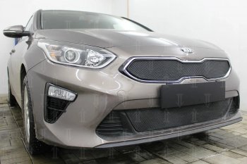 3 099 р. Защитная сетка в бампер (низ, ячейка 3х7 мм) Alfeco Стандарт KIA Ceed 3 CD универсал (2018-2024) (Чёрная)  с доставкой в г. Тамбов. Увеличить фотографию 5