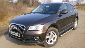 Алюминиевые порожки для ног с пластиковой накладкой TCC Tюнинг Audi Q5 8R дорестайлинг (2008-2012)