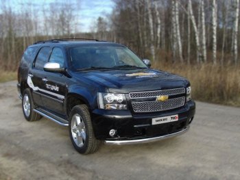 26 999 р. Защита переднего бампера овальная 75х42 мм ТСС тюнинг Chevrolet Tahoe GMT900 5 дв. (2006-2013) (нержавейка)  с доставкой в г. Тамбов. Увеличить фотографию 1