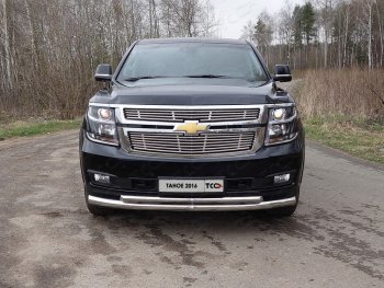 Защита передняя нижняя двойная 76,1*50,8 мм Тюнинг Chevrolet Tahoe GMT900 5 дв. (2006-2013)  (нержавейка)