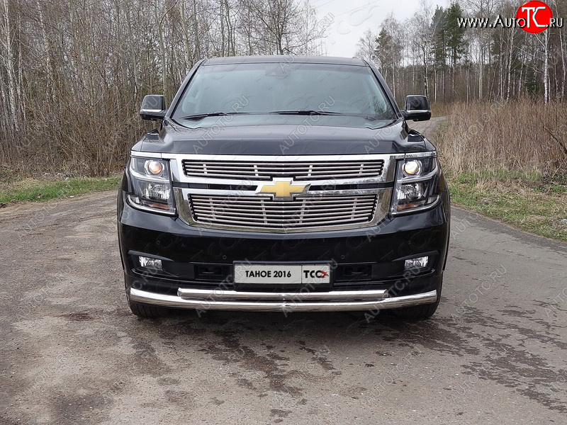 36 999 р. Защита передняя нижняя двойная 76,1*50,8 мм Тюнинг Chevrolet Tahoe K2UC (2014-2021) (нержавейка)  с доставкой в г. Тамбов