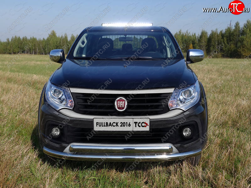 27 699 р. Защита передняя нижняя двойная 76,1*75 мм ТСС Тюнинг Fiat Fullback (2016-2018) (нержавейка)  с доставкой в г. Тамбов