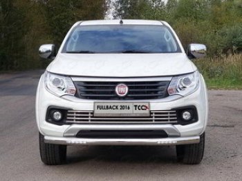 Нижняя декоративная вставка в бампер ТСС Тюнинг Fiat Fullback (2016-2018) (d 16 мм )