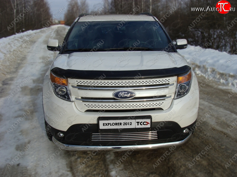 9 349 р. Декоративная вставка в бампер ТСС Тюнинг  Ford Explorer  U502 (2010-2016) дорестайлинг (d 12 мм)  с доставкой в г. Тамбов