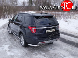 23 549 р. Защита задняя (уголки, нержавейка 76,1 мм) ТСС Тюнинг  Ford Explorer  U502 (2015-2018) 1-ый рестайлинг, 5 дв.  с доставкой в г. Тамбов