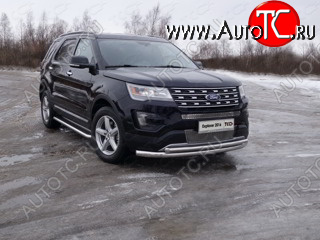 27 999 р. Защита передняя нижняя двойная 76,1*50,8 мм Тюнинг Ford Explorer U502 1-ый рестайлинг, 5 дв. (2015-2018) (нержавейка)  с доставкой в г. Тамбов