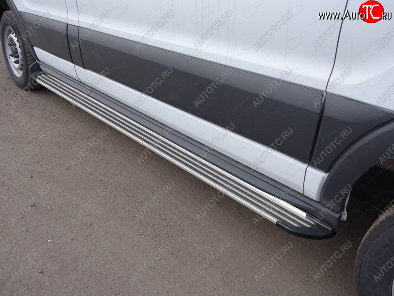 14 849 р. Порог правый алюминиевый Slim Line Silver, ТСС Тюнинг Ford Transit Connect (2013-2018) (Slim Line Silver)  с доставкой в г. Тамбов