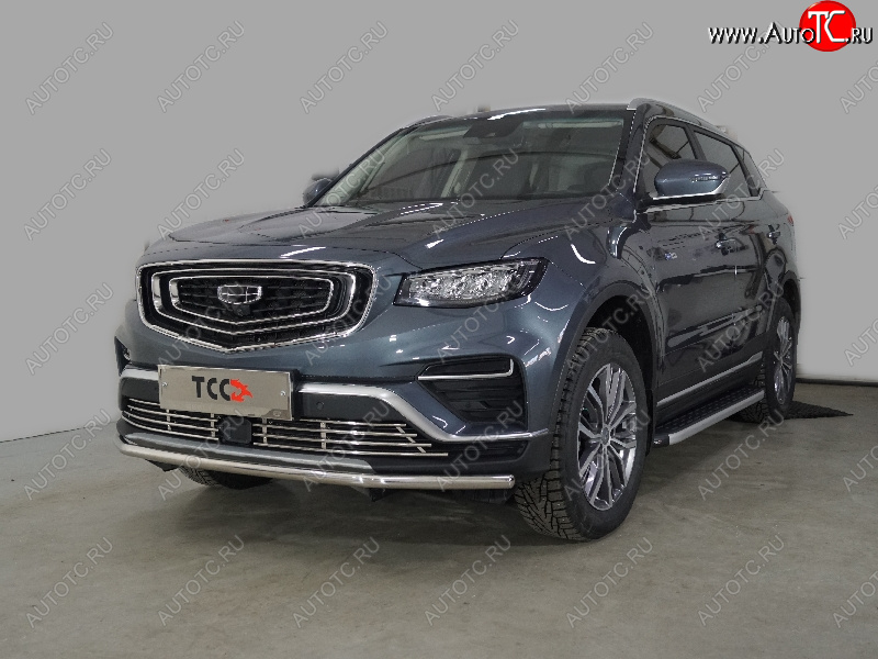 16 999 р. Защита переднего бампера нижняя 42,4 мм ТСС Тюнинг  Geely Atlas Pro  NL3 (2019-2024) (нержавейка)  с доставкой в г. Тамбов