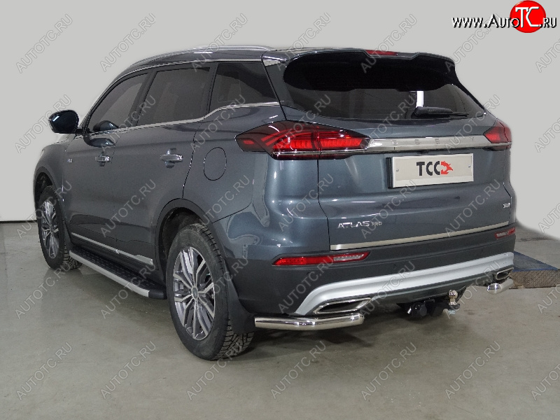 21 599 р. Защита задняя (уголки 60,3 мм) ТСС Тюнинг  Geely Atlas Pro  NL3 (2019-2025) (уголки)  с доставкой в г. Тамбов