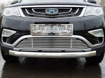 Нижняя декоративная вставка в бампер ТСС Тюнинг Geely Atlas  NL3 (2016-2022) (d 12 мм)