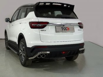 7 499 р. Защита заднего бампера (уголки, d42,4 мм) TCC Geely Coolray SX11 дорестайлинг (2018-2023)  с доставкой в г. Тамбов. Увеличить фотографию 1