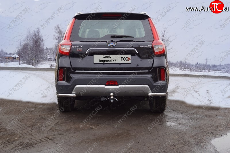 7 799 р. Защита заднего бампера (уголки, d42,4 мм) TCC  Geely Emgrand X7 (2019-2021) 2-ой рестайлинг  с доставкой в г. Тамбов