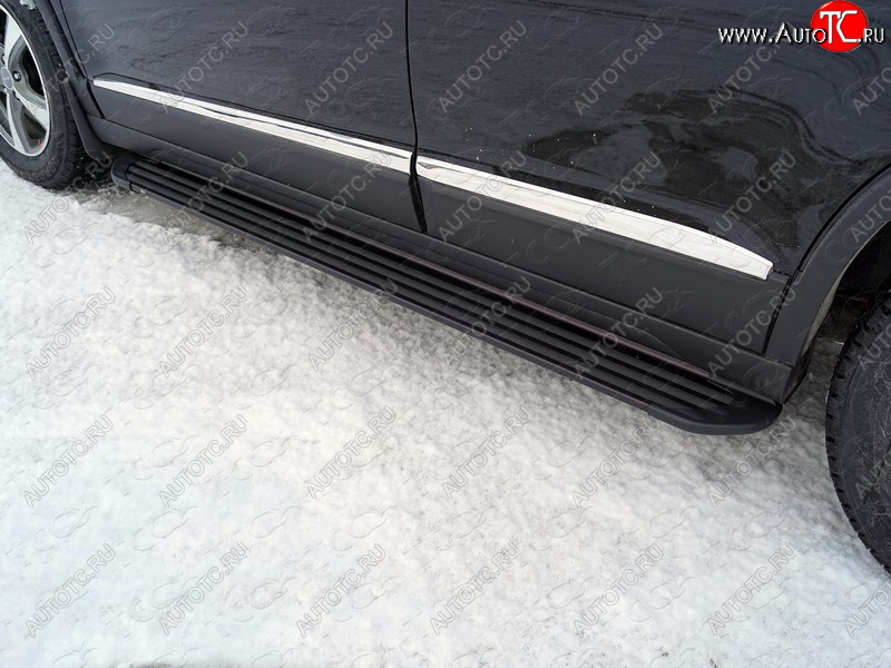 21 349 р. Пороги алюминиевые Slim Line ТСС Тюнинг  Haval H6 (2013-2020) (Black)  с доставкой в г. Тамбов