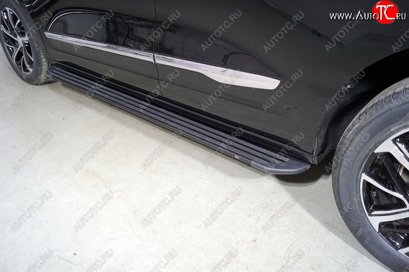 21 349 р. Пороги алюминиевые Slim Line ТСС Тюнинг  Haval Jolion (2020-2024) дорестайлинг (Black)  с доставкой в г. Тамбов