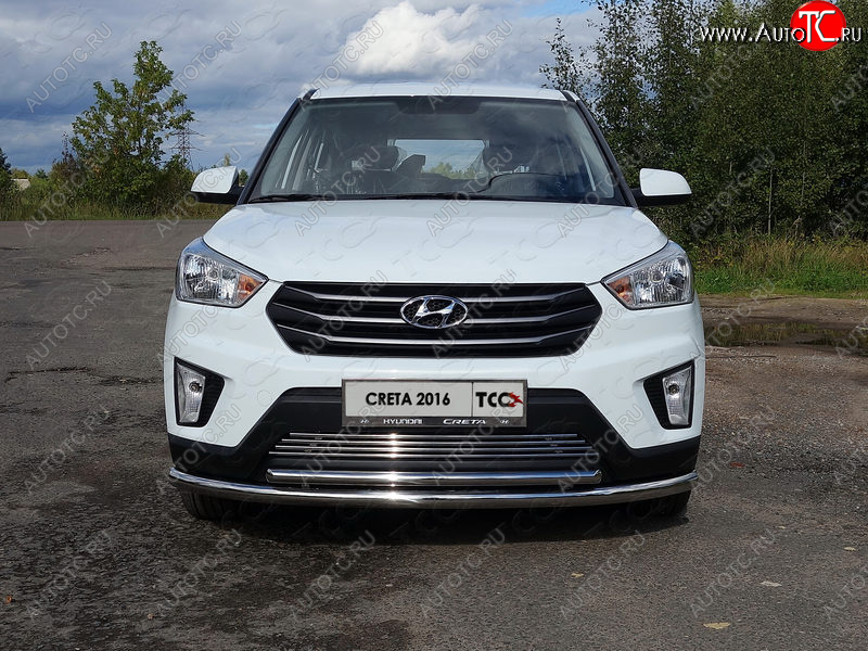 5 449 р. Декоративная вставка в бампер ТСС Тюнинг  Hyundai Creta  GS (2015-2021) дорестайлинг, рестайлинг (d 12 мм)  с доставкой в г. Тамбов