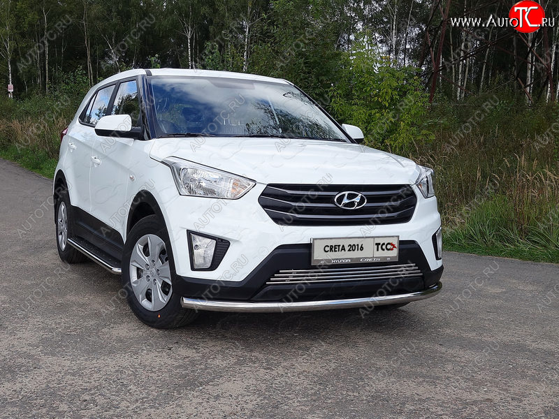 17 999 р. Защита переднего бампера нижняя d60,3 мм ТСС Тюнинг Hyundai Creta GS дорестайлинг (2015-2019) (нержавейка)  с доставкой в г. Тамбов