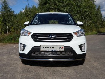 16 549 р. Защита переднего бампера нижняя d42,4 мм ТСС Тюнинг  Hyundai Creta  GS (2015-2019) дорестайлинг (нержавейка)  с доставкой в г. Тамбов. Увеличить фотографию 1