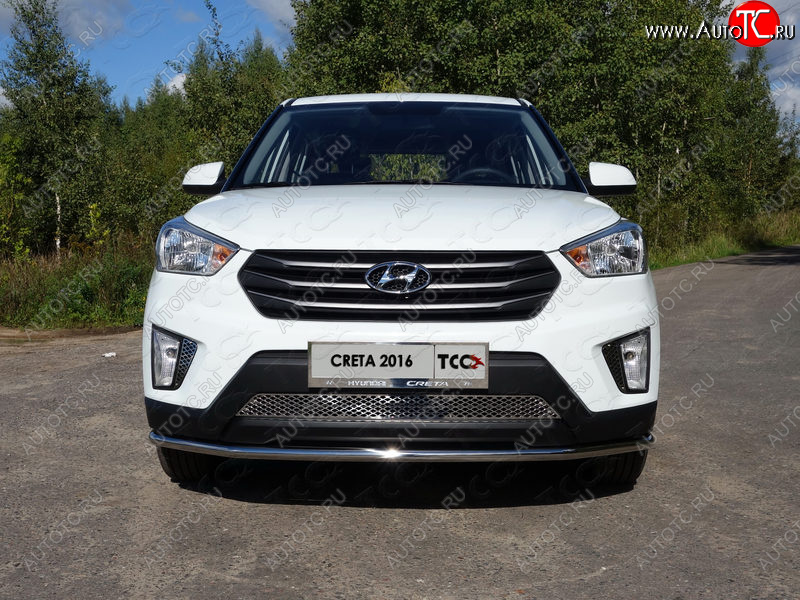 16 549 р. Защита переднего бампера нижняя d42,4 мм ТСС Тюнинг  Hyundai Creta  GS (2015-2019) дорестайлинг (нержавейка)  с доставкой в г. Тамбов