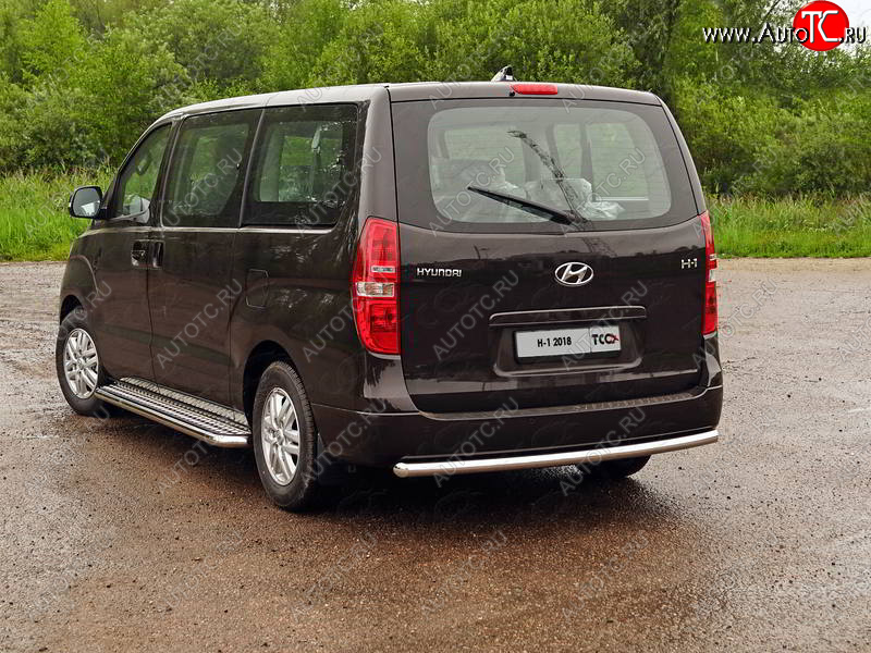 21 799 р. Защита задняя (центральная нержавейка 60,3 мм), ТСС Тюнинг  Hyundai Starex/Grand Starex/H1  TQ (2017-2022) 2-ой рестайлинг (центральная)  с доставкой в г. Тамбов