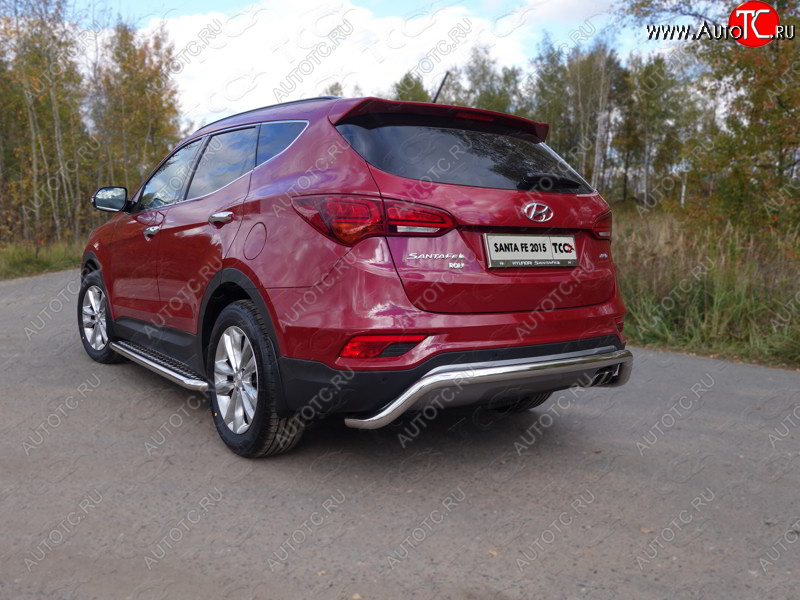 24 949 р. Защита задняя (нержавейка 60,3 мм) ТСС Тюнинг  Hyundai Santa Fe  DM (2015-2019) рестайлинг  с доставкой в г. Тамбов